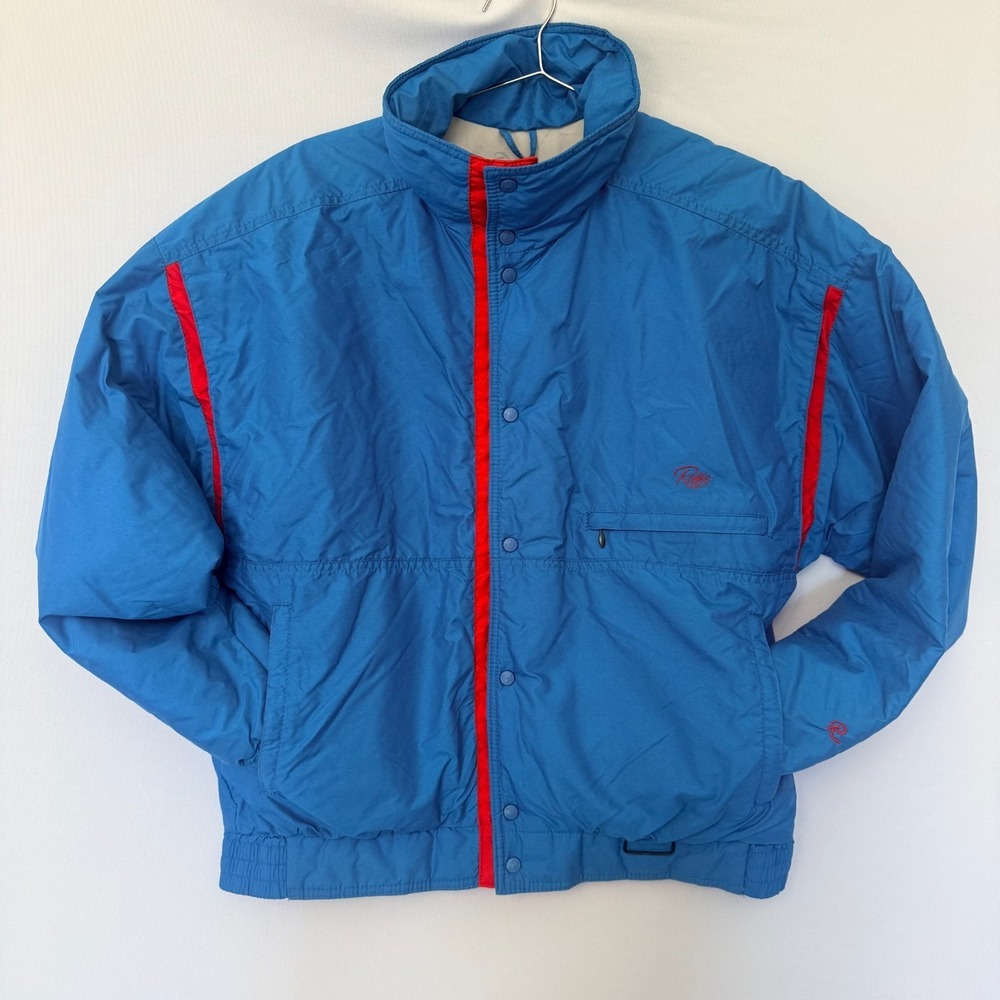 Vintage Roffe Ski Jacket Blue Red Colorblock 90s Retro Puffer Made in USA Mens M